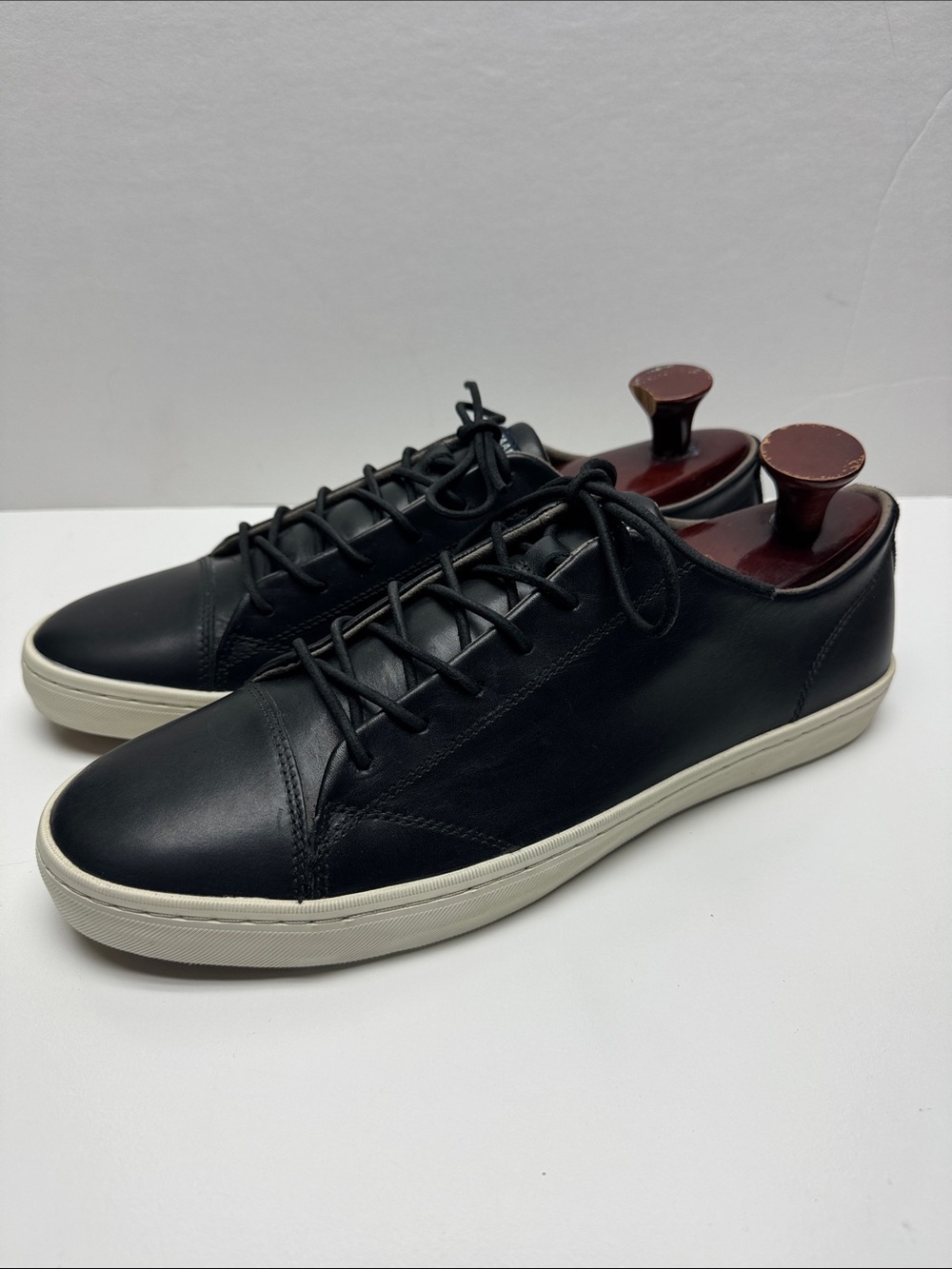 Cole Haan Trafton Black Leather Low-Top Sneakers - Casual Men’s Shoes - Picture 2 of 8